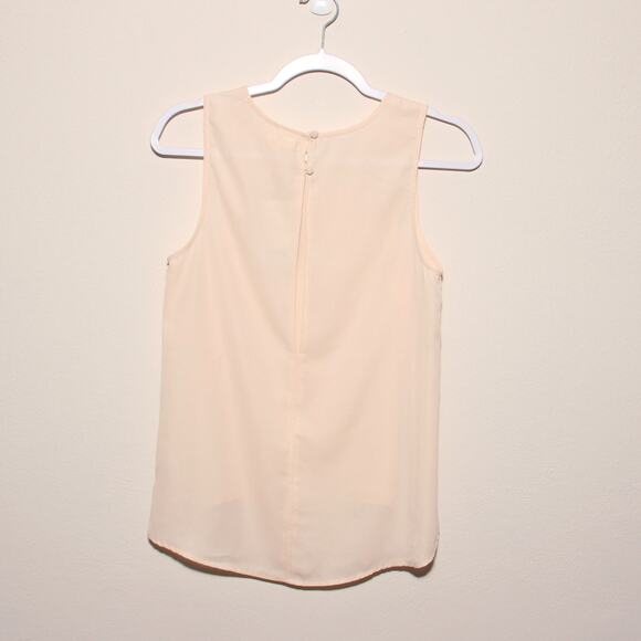 NEW Silence + Noise Slit front Sleeveless Top Size Small High Low Hem Peach - Picture 2 of 7